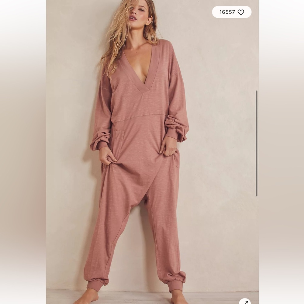 black Free People "Just Because" Long-sleeve jumpsuit - Picture 2 of 10